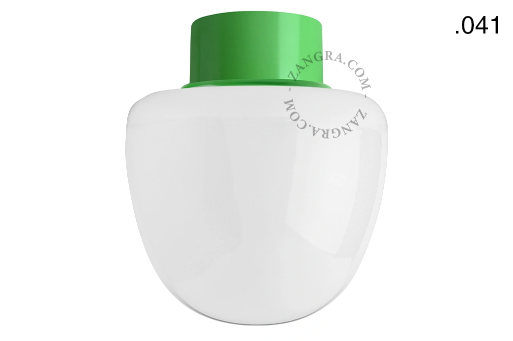 applique ou plafonnier vert - globe en verre - Ø 10 cm