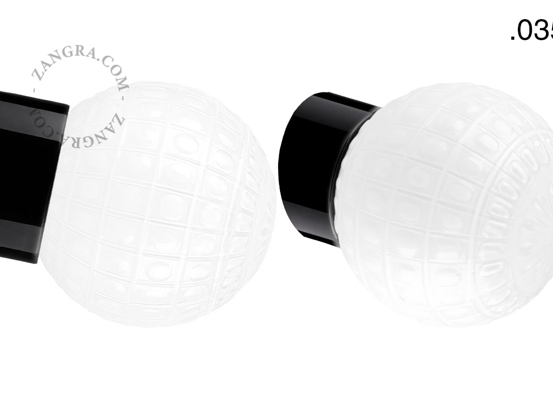 czarna porcelanowa lampa ścienna David - Ø 10 cm