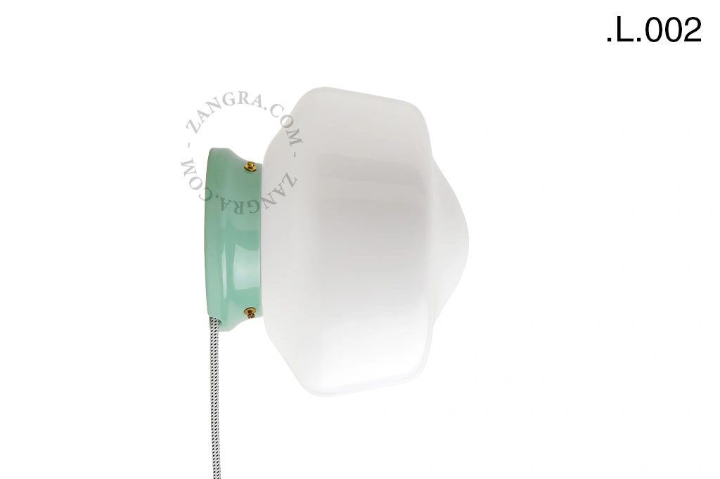 zielona porcelanowa lampa stołowa lub ścienna Cedric