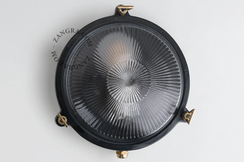 udendørs skotlampe i sort messing - Ø 20cm - IP64