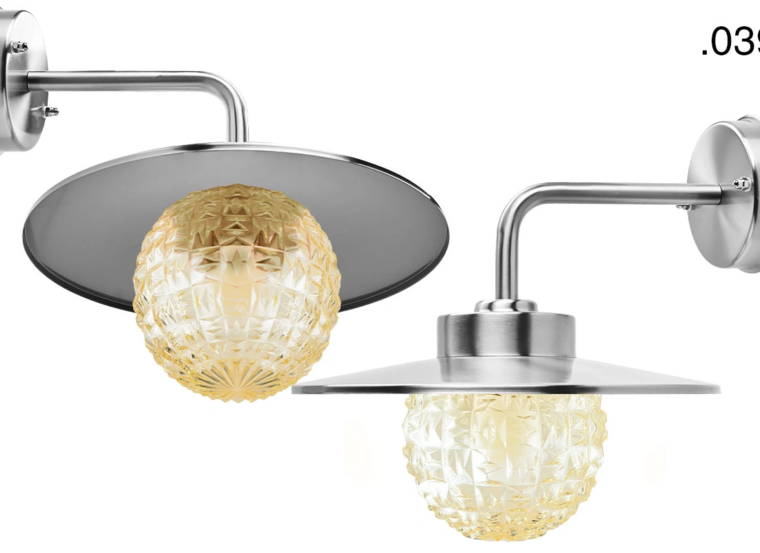 silver-coloured wall light Eduardo - IP54