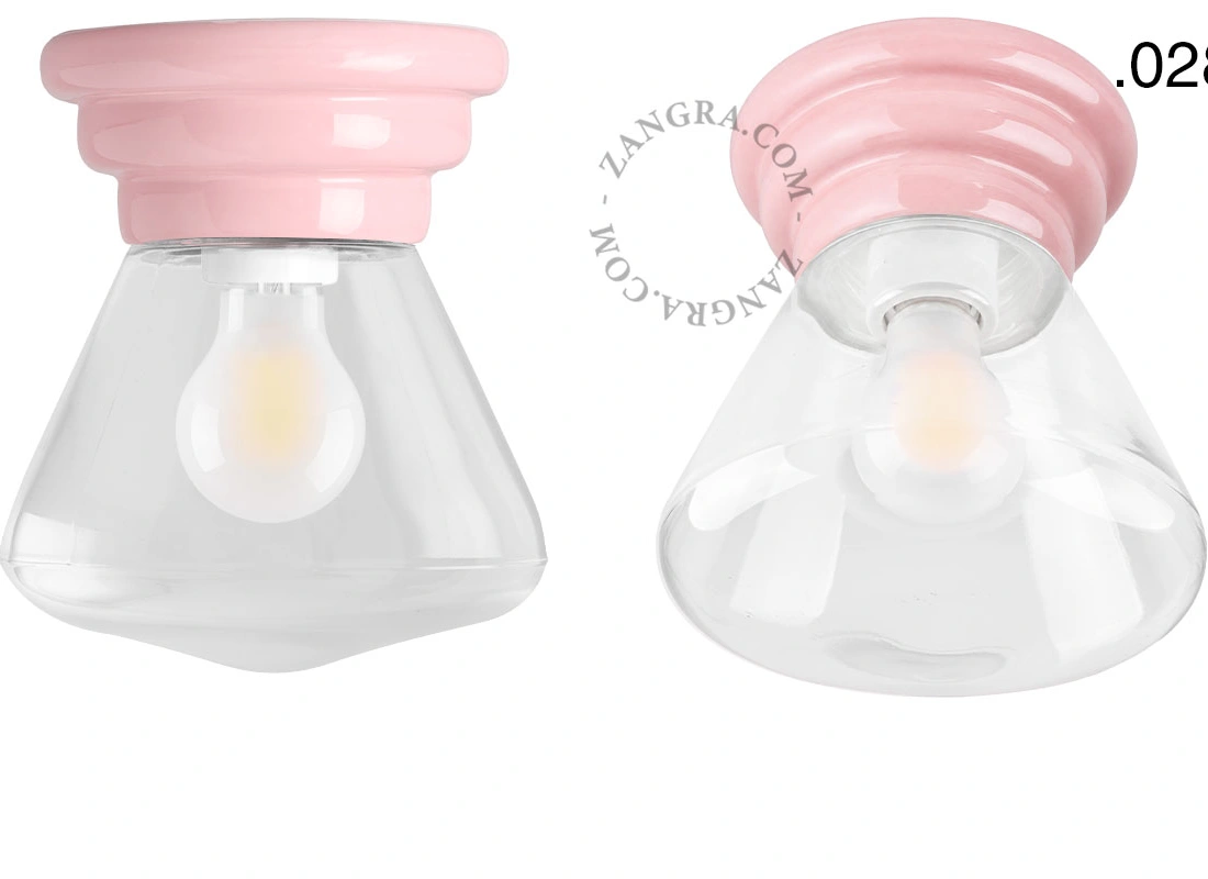 pink porcelain Art Deco light Daniel