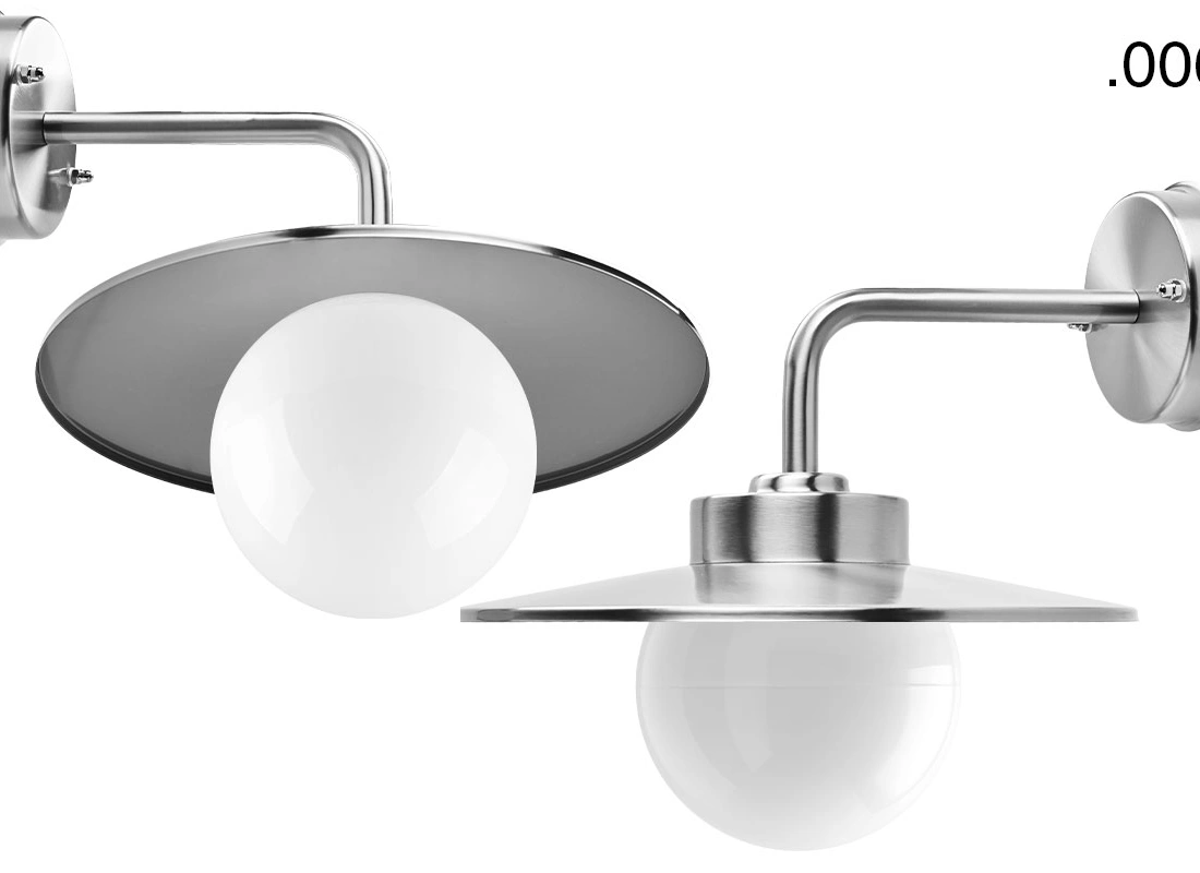 silver-coloured wall light Eduardo - IP54