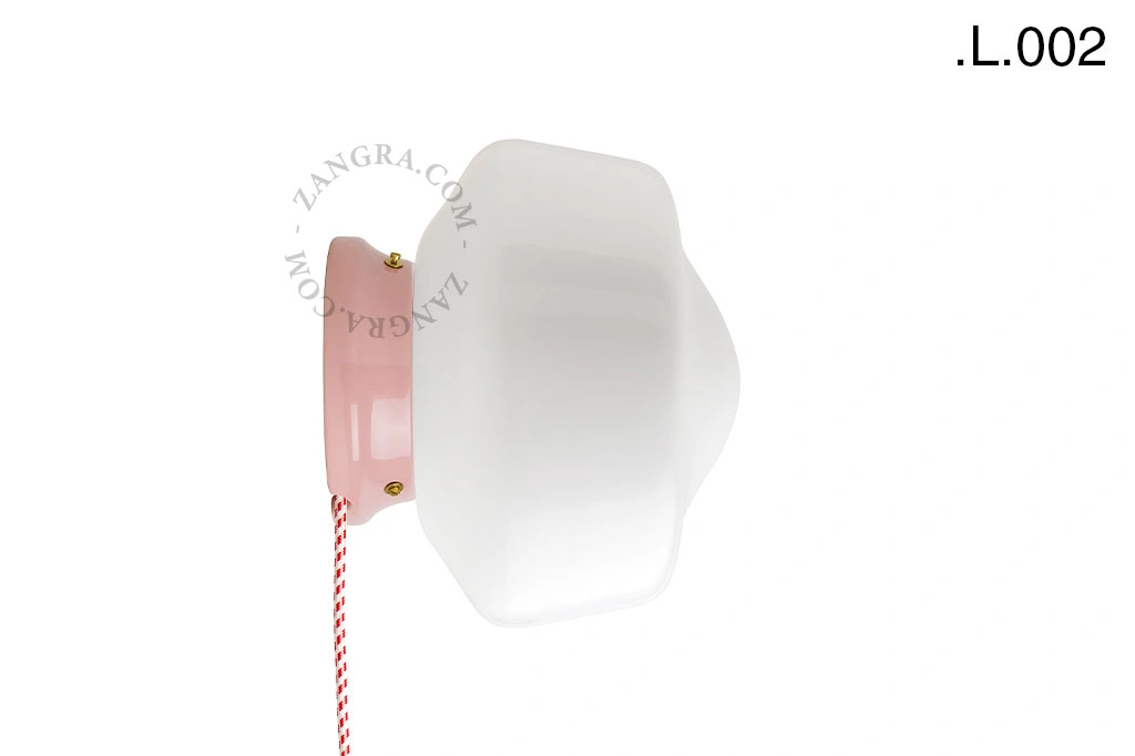 applique ou lampe de table Cédric en porcelaine rose