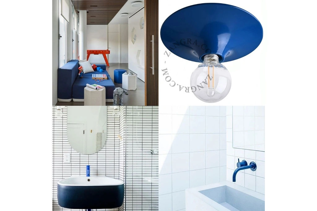 candeeiro de parede ou de teto azul - Ø 26 cm