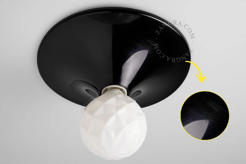 rund sort væg- eller loftslampe - Ø 25 cm