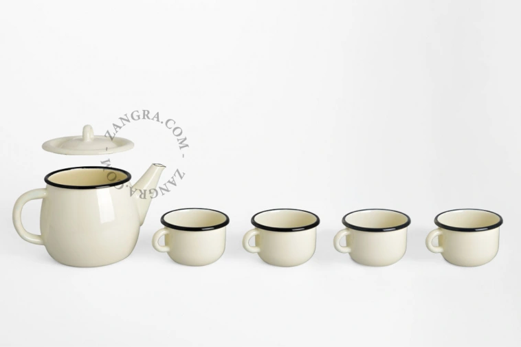 caneca de esmalte marfim - 25cl