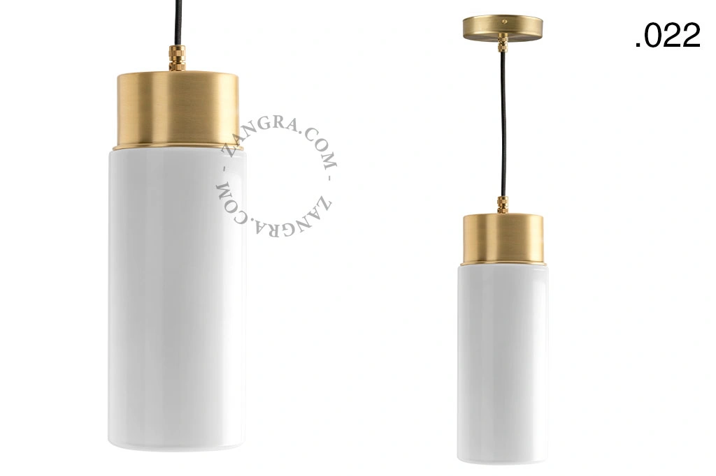 brass pendant light - glass shade - Ø 10 cm