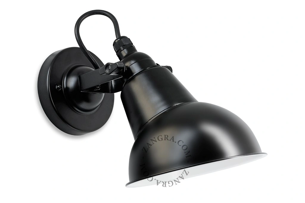 lampada da parete nera regolabile