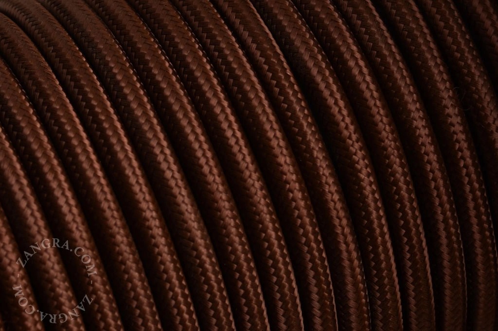 câble textile - marron