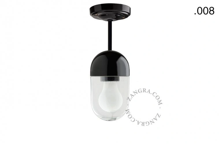 lampa porcelana ze szklanym kloszem