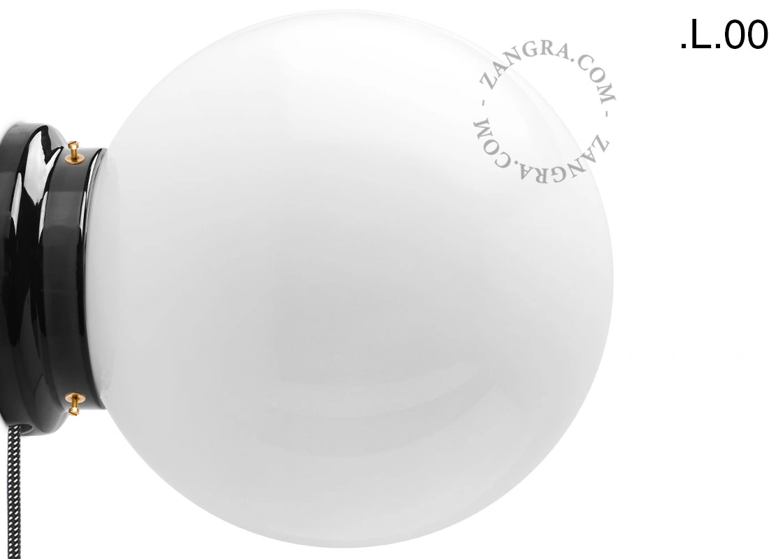 applique ou lampe de table Cédric en porcelaine noire