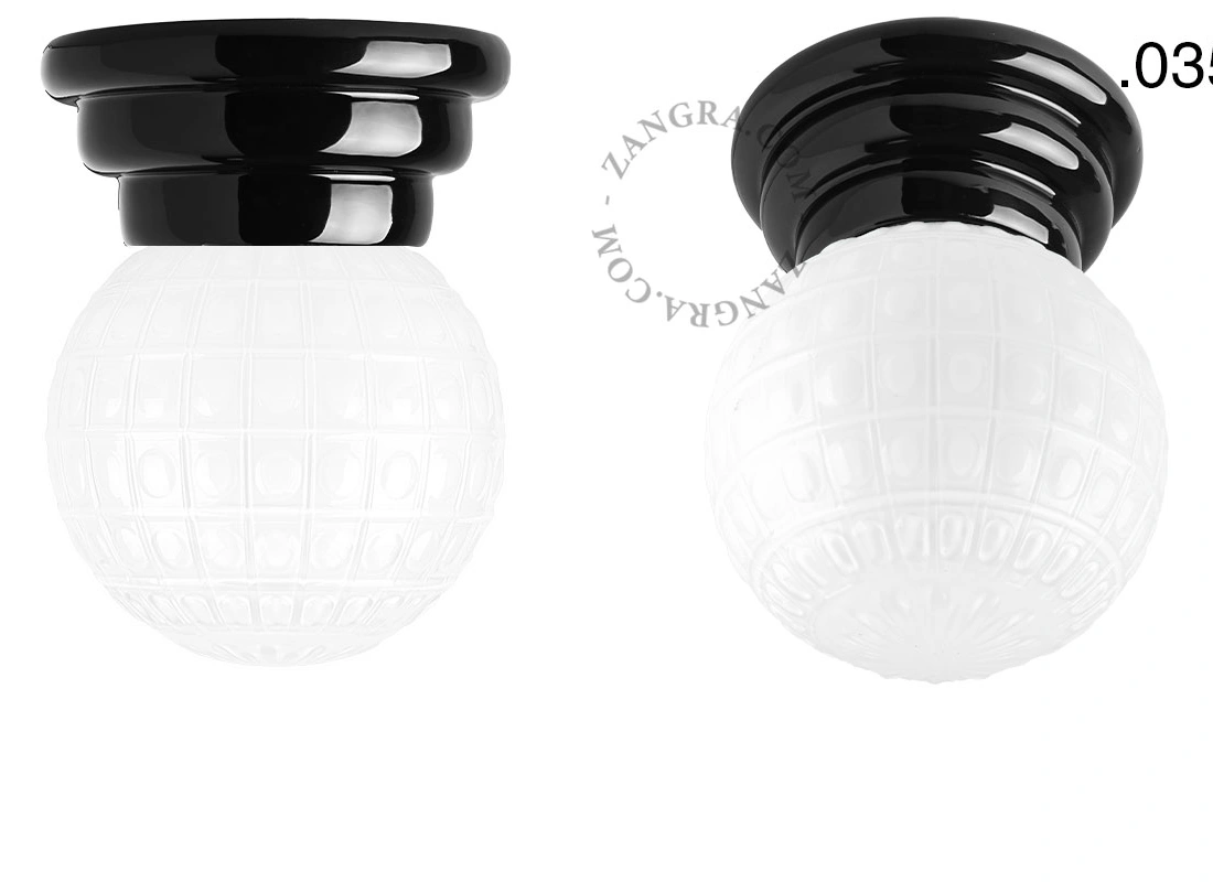 black porcelain Art Deco light Daniel