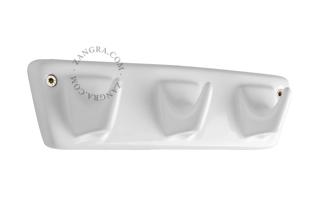 patère murale en porcelaine - blanc