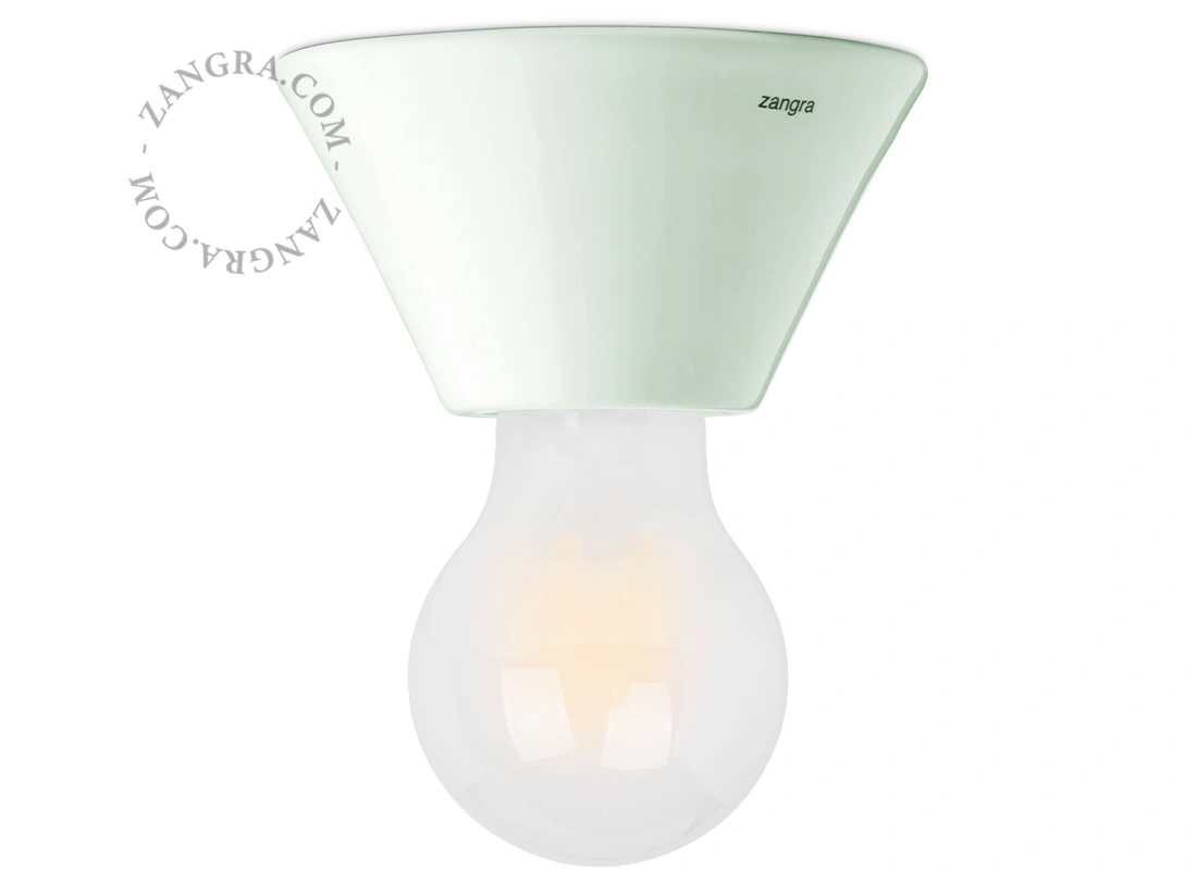 aplique o plafón de porcelana verde claro