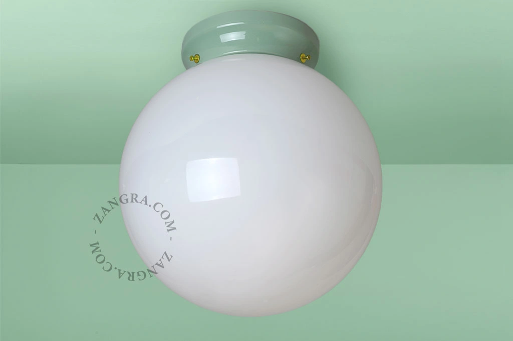 Art Deco Leuchte Chaella aus grünem Porzellan