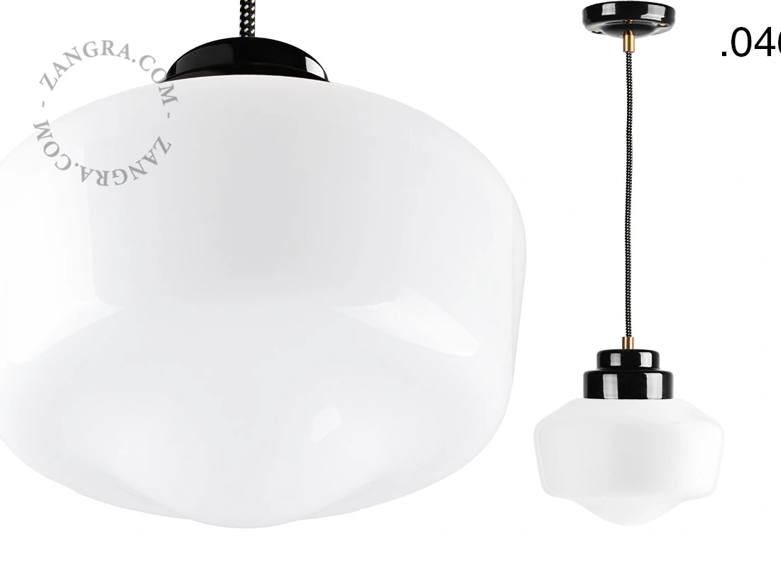 Art Deco pendellampa i svart porslin Denim