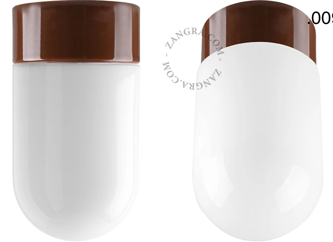 lámpara de porcelana marrón David - Ø 10 cm
