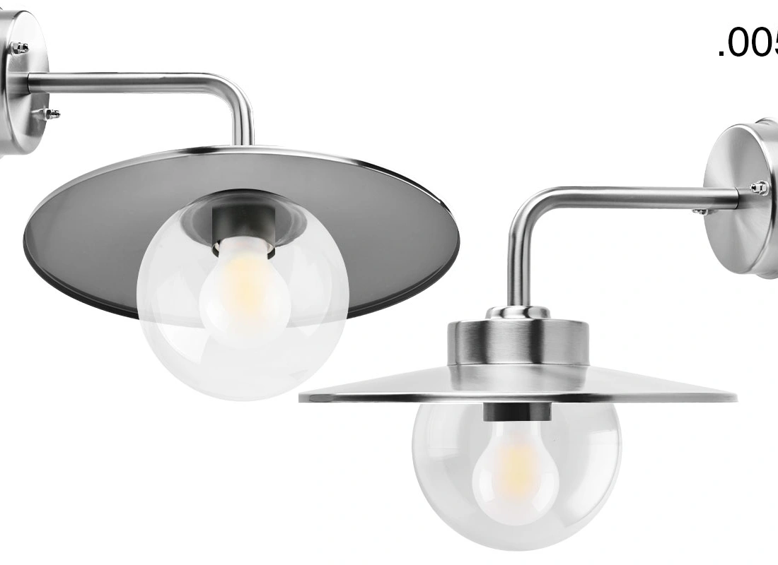 silver-coloured wall light Eduardo - IP54
