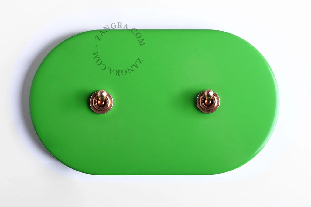 green switch - double two-way or simple brass toggle switch