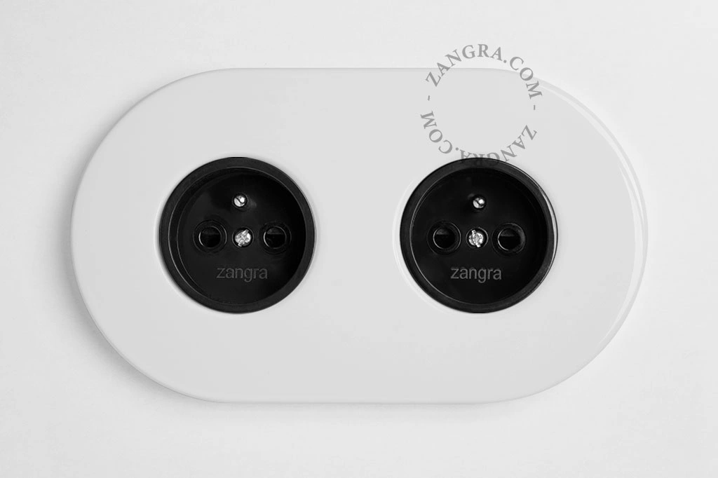 tomada elétrica dupla encastrar - branco