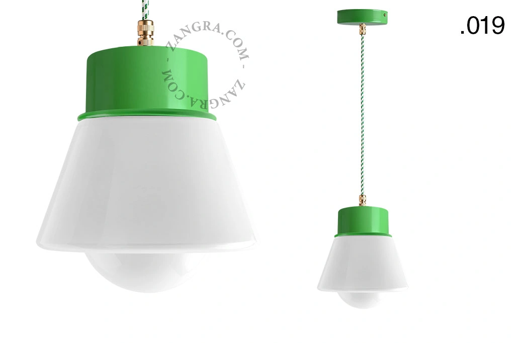candeeiro suspenso verde - abajur de vidro - Ø 10cm