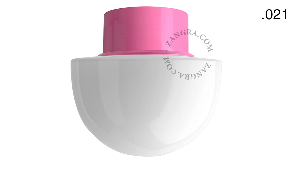 pink wall or ceiling light - glass shade - Ø 10 cm