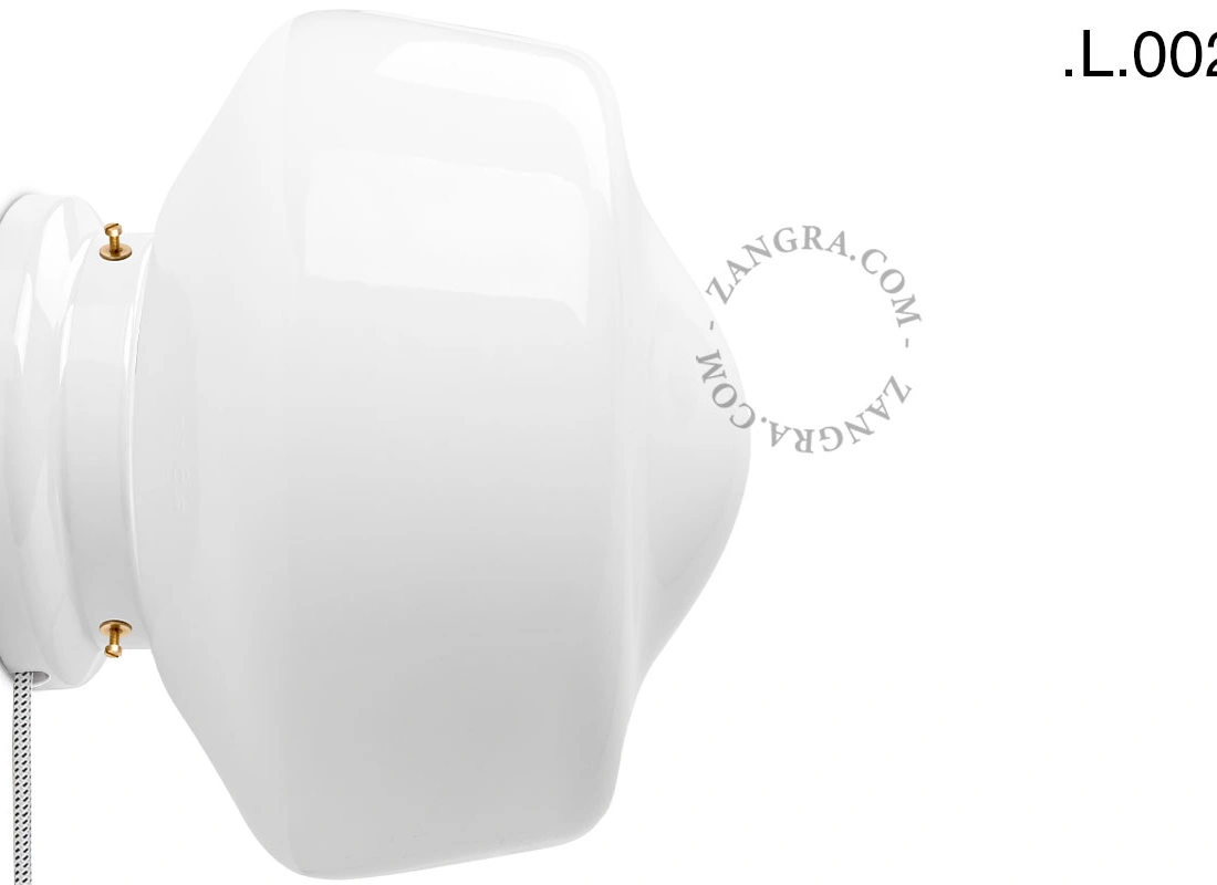applique ou lampe de table Cédric en porcelaine blanche