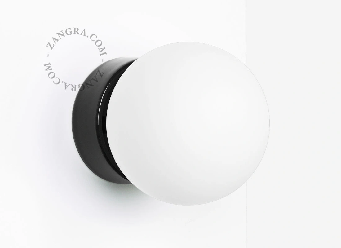 aplique o plafón de porcelana negra Dani - IP54