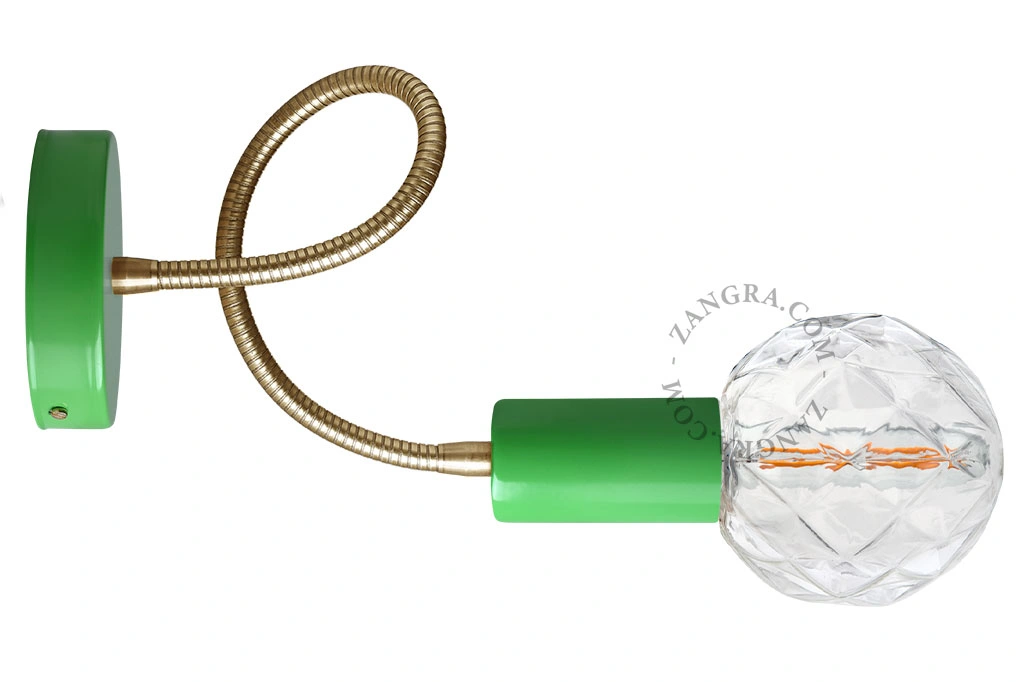 lampe verte avec bras flexible