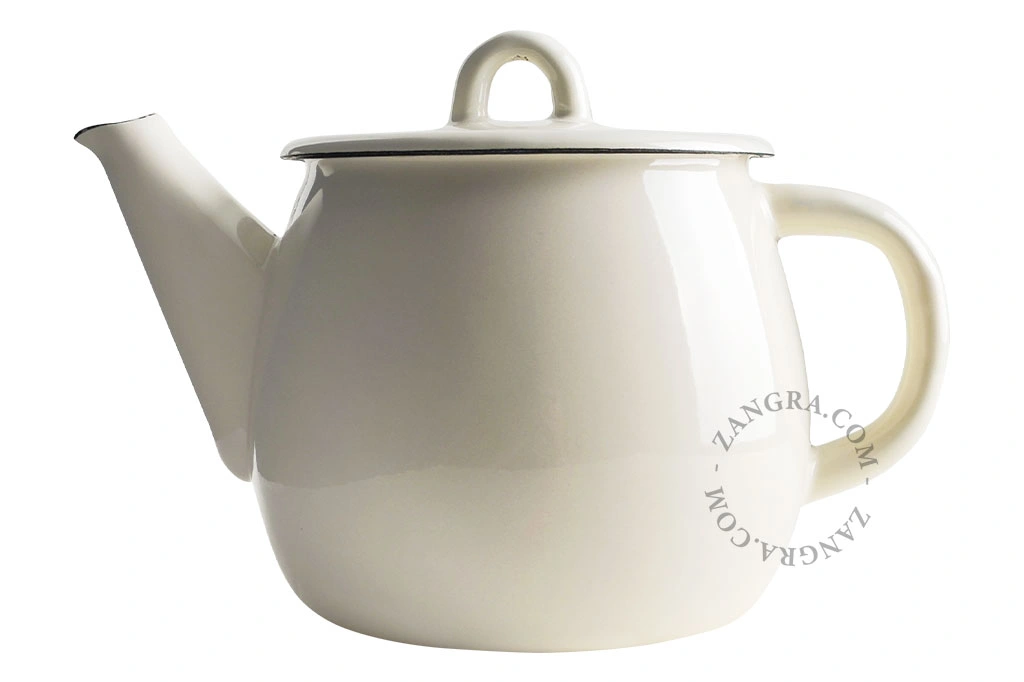 ivory enamel teapot - 1l