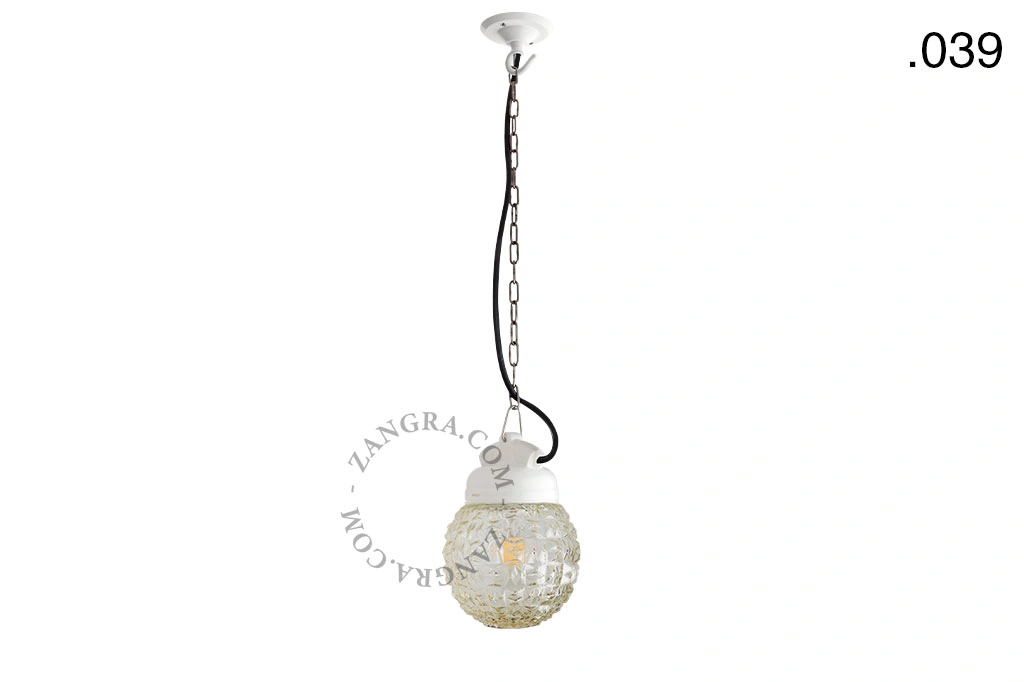 hanglamp van porselein en glas  - IP54