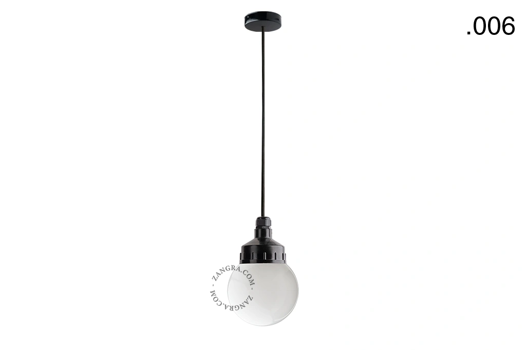 snoerlamp met glazen kap
