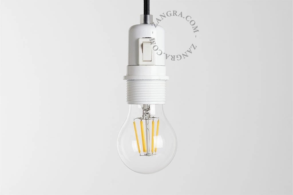 bakelite socket with switch - white