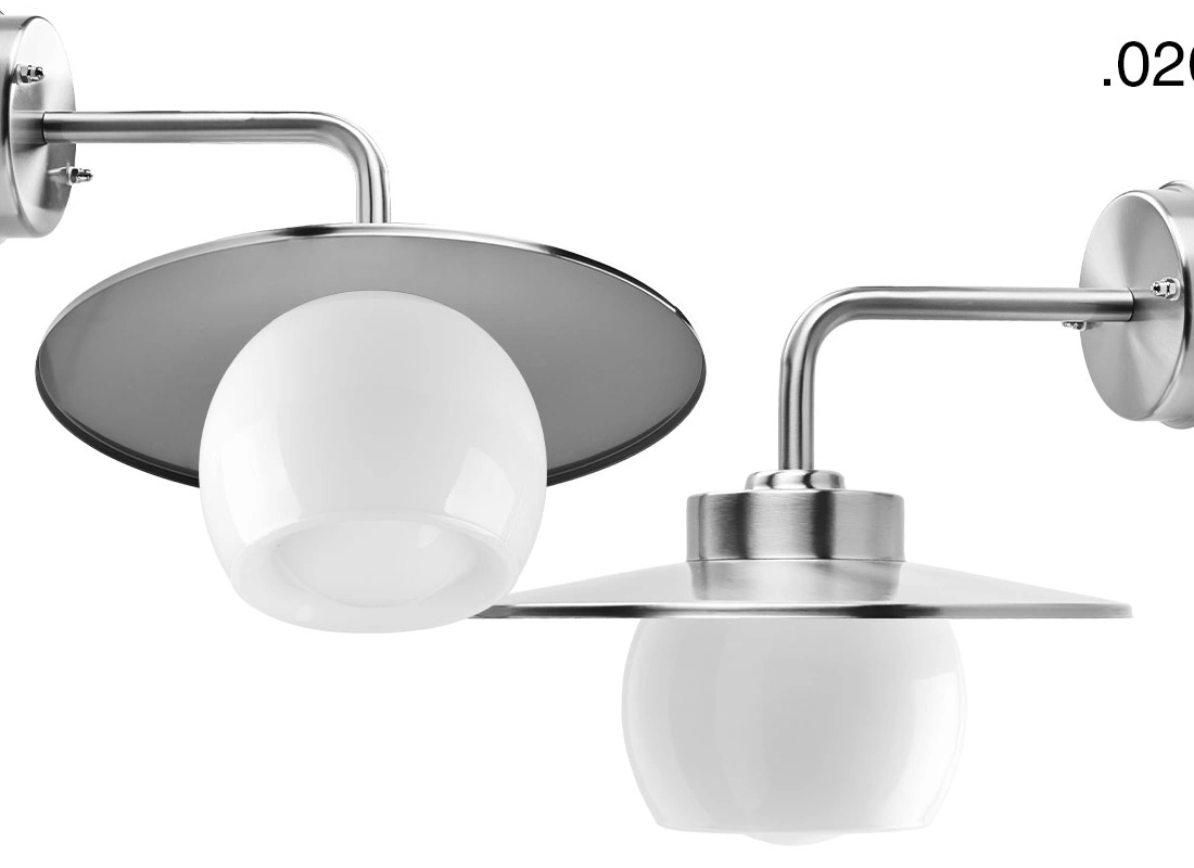 silver-coloured wall light Eduardo - IP54