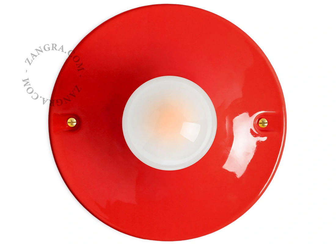 lampe i rødt porcelæn Dali