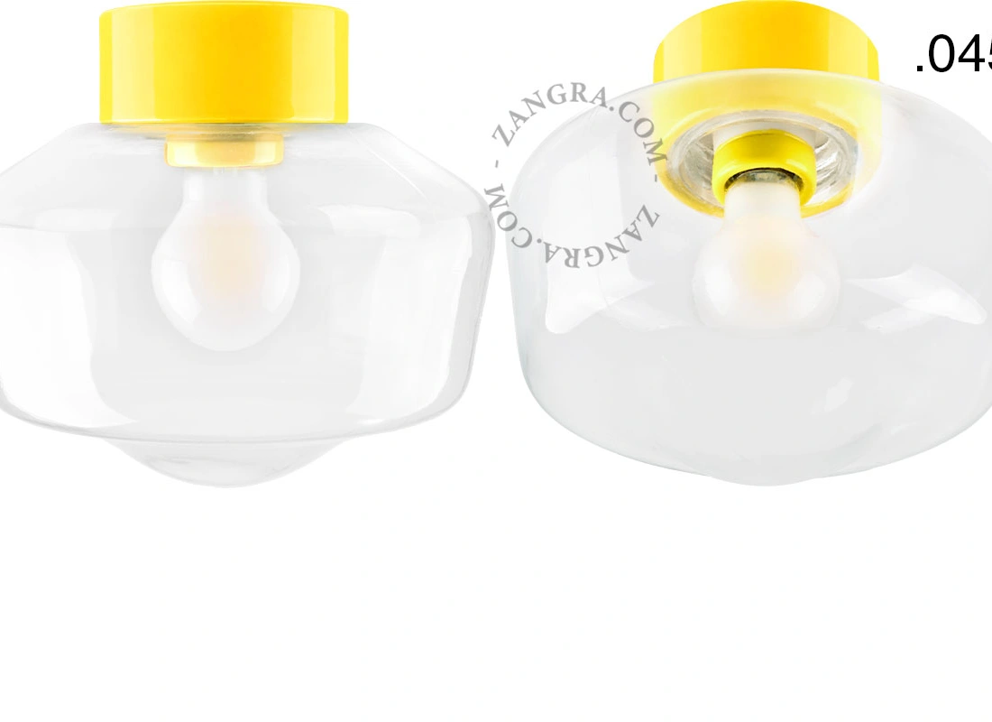 lámpara de porcelana amarilla David - Ø 10 cm