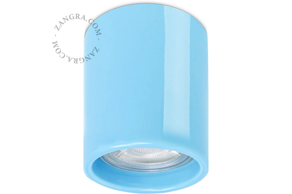 jasnoniebieski porcelanowy reflektor natynkowy Aglae - Ø 6 cm