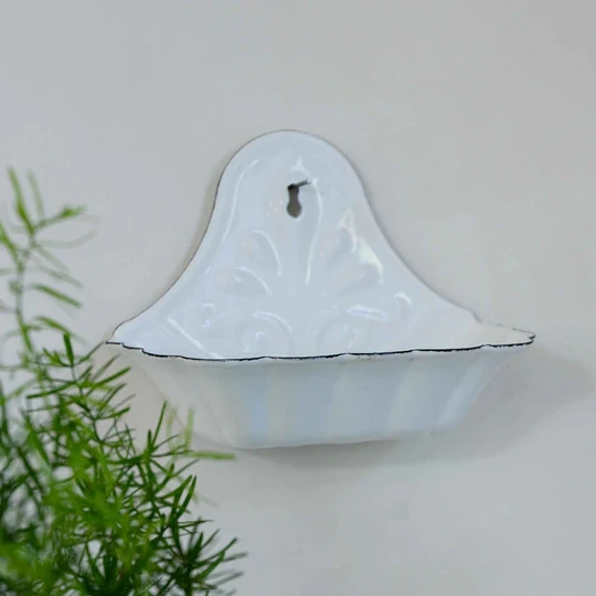 retro white enamel soap dish