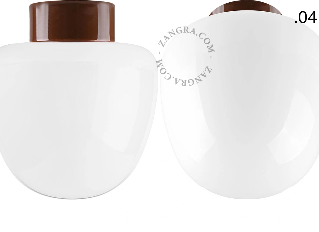 lámpara de porcelana marrón David - Ø 10 cm