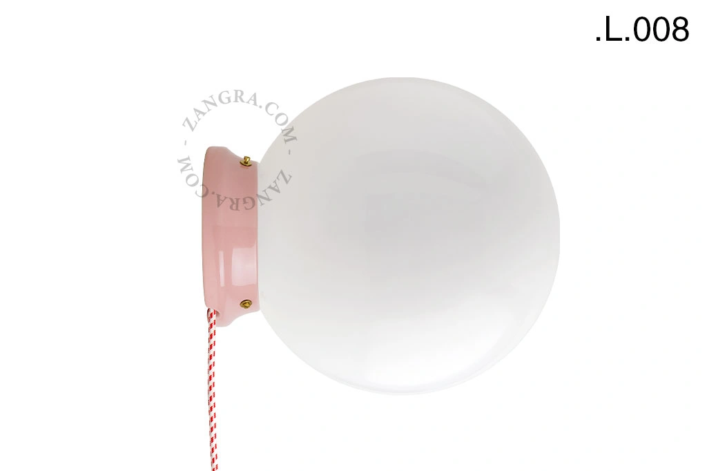 applique ou lampe de table Cédric en porcelaine rose