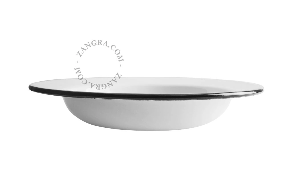 djupt fat i vit emalj - Ø 24 cm