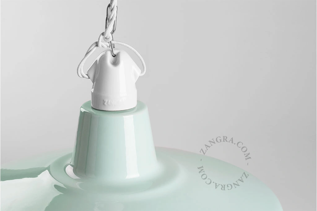 mintfarvet emaljeret pendellampe - Ø 40 cm
