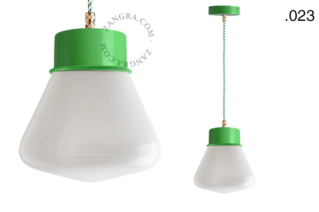 candeeiro suspenso verde - abajur de vidro - Ø 10cm