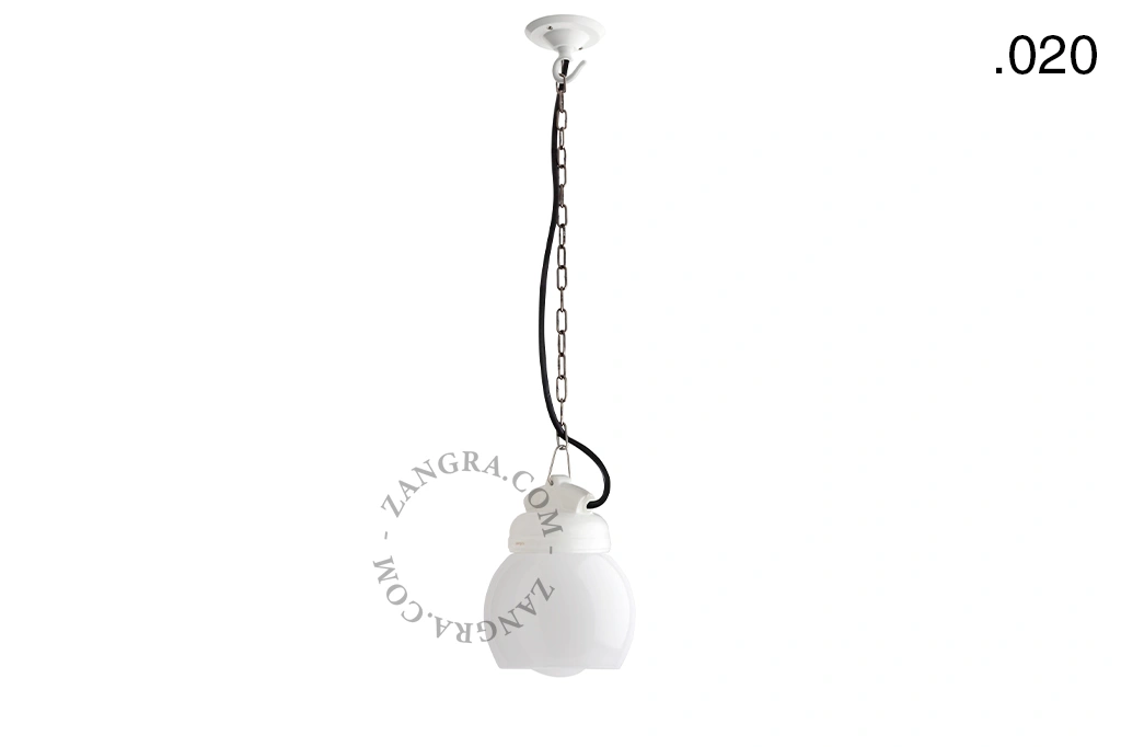 hanglamp van porselein en glas  - IP54