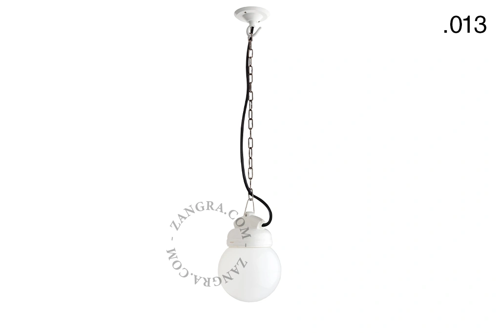 hanglamp van porselein en glas  - IP54