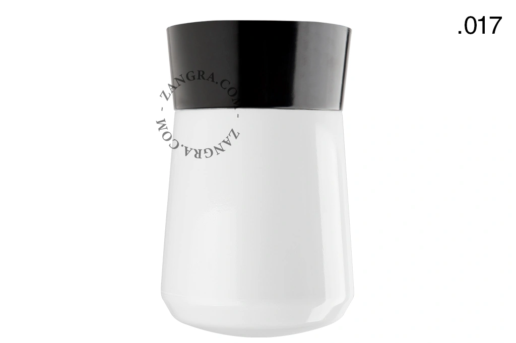 svart vägg- eller taklampa - glasskärm - Ø 11 cm