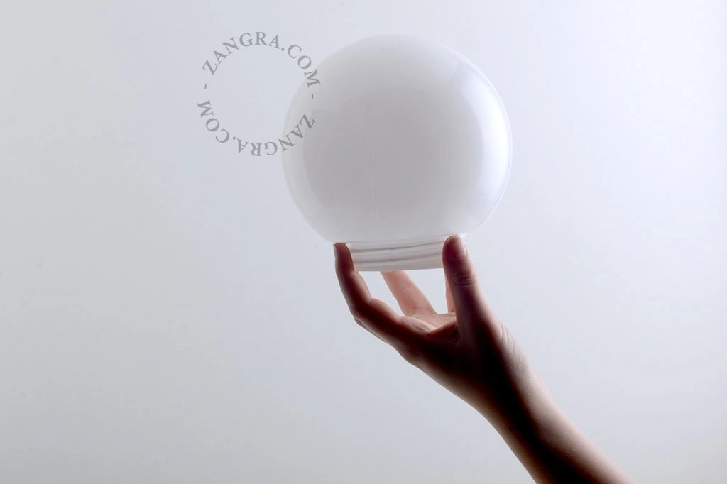 lampenkap in melkglas