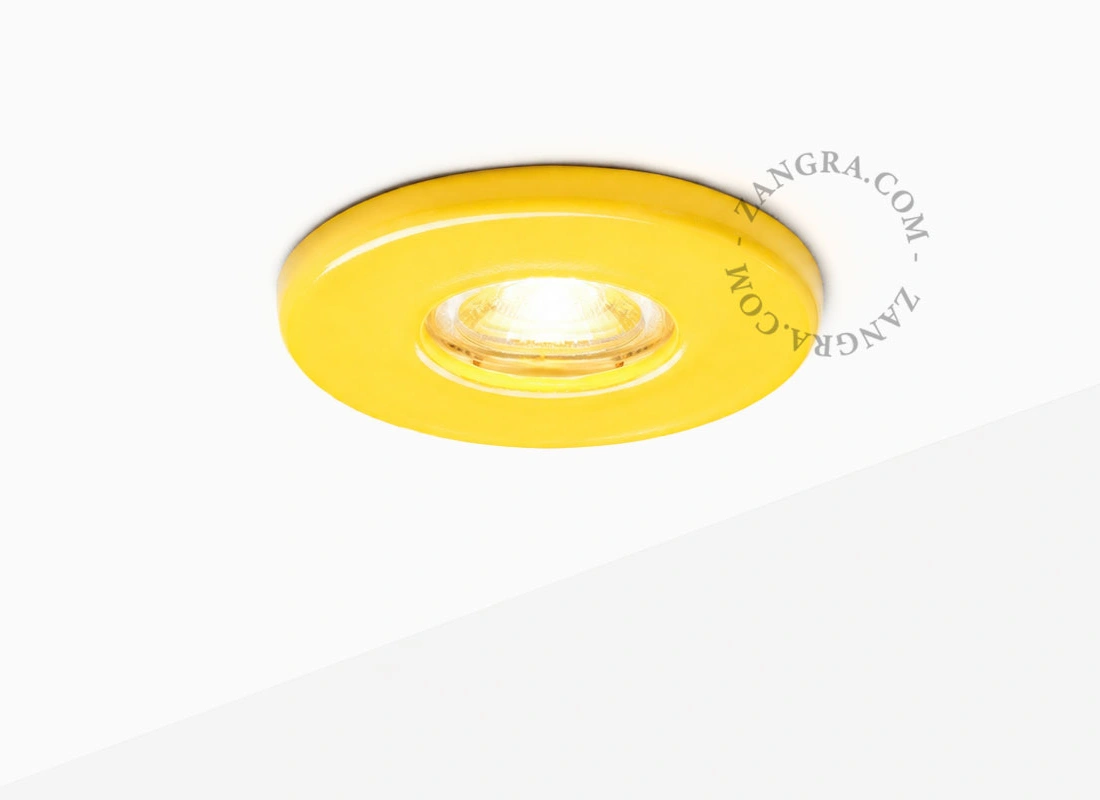 żółty porcelanowy spot wpuszczany Damia