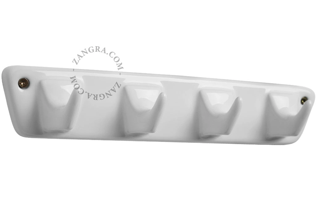 patère murale en porcelaine - blanc